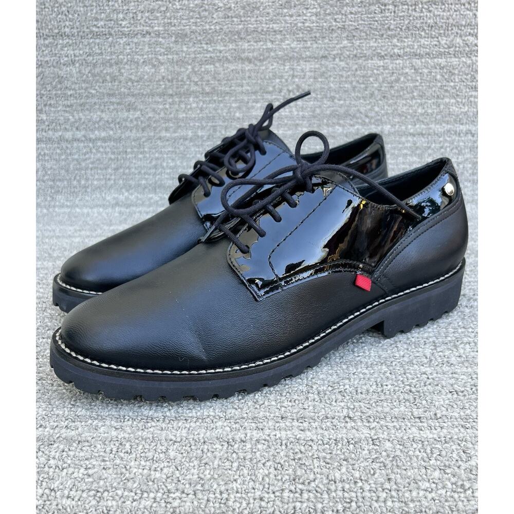 MARC JOSEPH Columbus Circle Black Leather Derby Shoes Women's Size 10 US NEW
